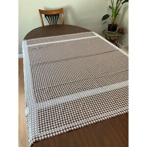 Tablecloth Gingham Checker Brown White Picnic Cottagecore‎ Grannycore Retro